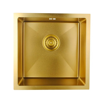 quality  Luxury Gold  Toned SUS304 Stainless Steel Square Kitchen Sink with  Efficient Drainage Design factory