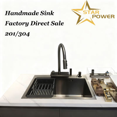 Good price Precision-Cut 304 Stainless Steel Kitchen Sink with 250-300mm Bowl Depth and 1.2-1.5mm Panel Thickness online