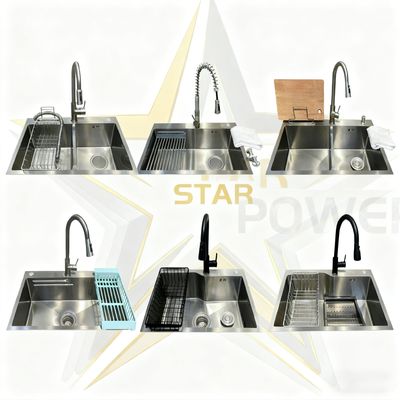Good price 304 Stainless Steel PVD Antibacterial Handmade Undermount Kitchen Sink with Food Grade Safety online