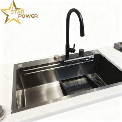 Good price Food-Grade 304/316 Stainless Steel Kitchen Sink with 25-30cm Deep Basin and Fingerprint-Proof PVD Coating online