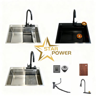 Good price Food-Grade 304 Stainless Steel Kitchen Sink with 250-300mm Bowl Depth and 1.2-2.0mm Panel Thickness online