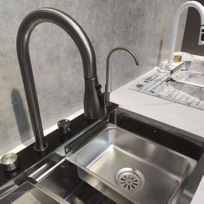 Good price Handmade Stainless Steel Kitchen Sink with Food Grade 304/316 Stainless Steel Bowl Depth 250-300mm and Panel Thickness 1.2-2.0mm online