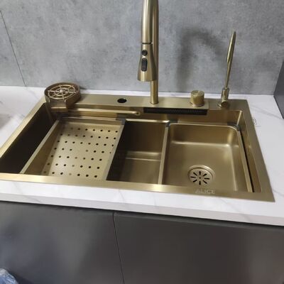 Good price R10 Round Corner No-Dead-End 304/316 Stainless Steel Handmade Kitchen Sink with Deepened Bowl and Noise-Reducing Shock Pads online