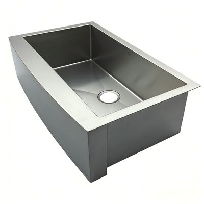 Good price European Style Curved Front Heavy Duty Single Bowl Farm Sink in 304 Stainless Steel for Kitchen online
