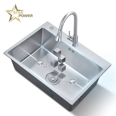 Good price 24 Inch Undermount Single Bowl Kitchen Sink SUS304 18 Gauge with Nano Coating online
