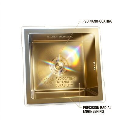 Good price 22 Inch PVD Gold Undermount Single Bowl Kitchen Sink 16 Gauge with Cutting Board online