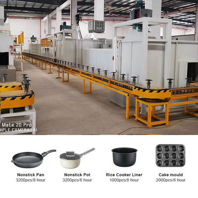 Aluminum Die casting pot pan cookware production line forged cookware coating spraying production line