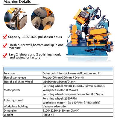 Rotary table metal stainless steel lid mirror pot tank vibration buffing polishing machine