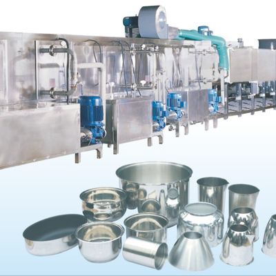 High speed Metal Ware Washing Line 265kw 2.5t/H Cookware washing equipment work flow soft water