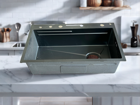 Stylish Grey Tone Grey Partition-Designed Kitchen Sink  Partition for water control, grey appearance fits modern kitchen