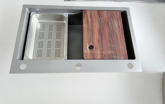 Multi  Functional Stainless Steel Double  Bowl Kitchen Sink with Side Accessories