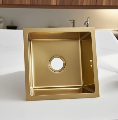 SUS304 Stainless Steel Gold Square Kitchen Sink