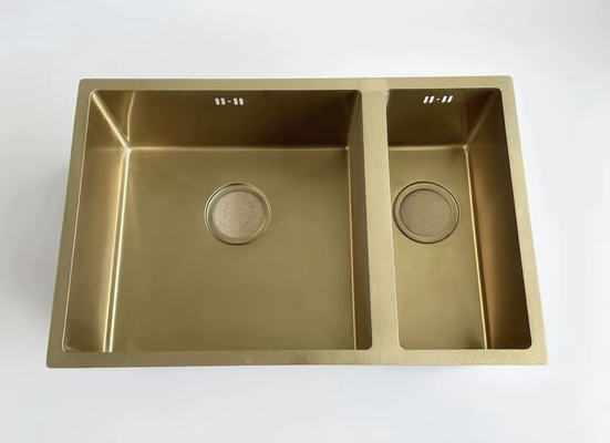 Gold Toned SUS304 Stainless Steel Kitchen Sink with Drainboard