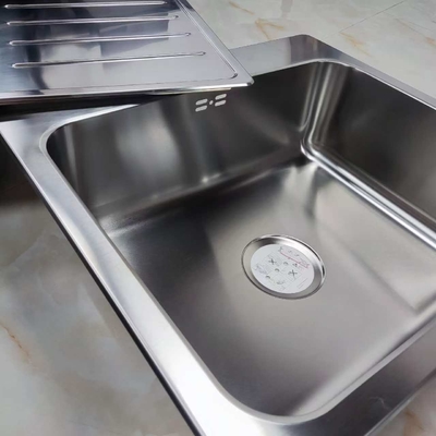 304 Stainless Steel Stretched Kitchen Sink Set Customizable Size