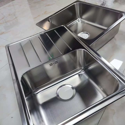 304 Stainless Steel Stretched Kitchen Sink Set Customizable Size