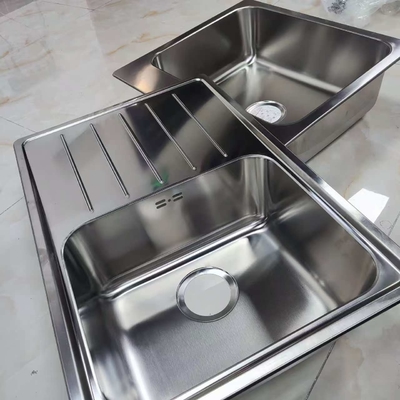 304 Stainless Steel Stretched Kitchen Sink Set Customizable Size
