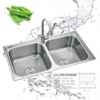 304 Stainless Steel Single Bowl Kitchen Sink Undermount or Topmount