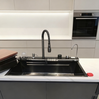 Stainless Steel Kitchen Sink 900mm×550mm with Integrated Faucet
