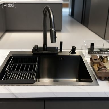 Undermount & Top Mount Compatible Premium Stainless Steel Kitchen Sink 900mm×550mm with Integrated Faucet and 1 Year Warranty | Custom Basin Depth Available | Custom Steel Gauge Available