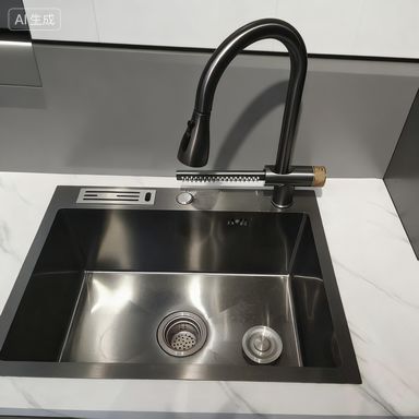 UltraDurable Stainless Steel Kitchen Sink Set with Integrated Faucet