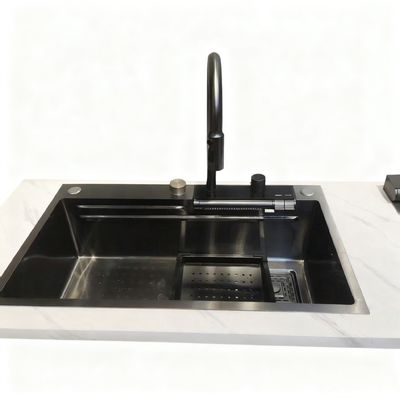 800mm Double-Bowl Stainless Steel Kitchen Sink Set with High-Arc Faucet for Modern Kitchens | Custom Basin Depth Available | Custom Steel Gauge Available