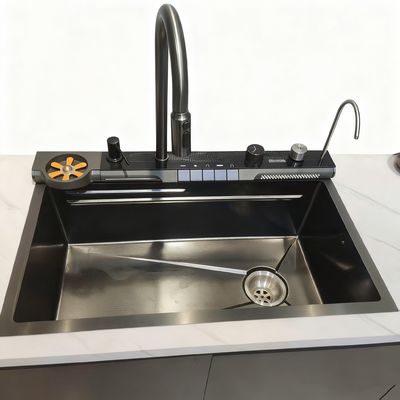 High-Performance Multi-Functional Stainless Steel Kitchen Sink with Customizable Size