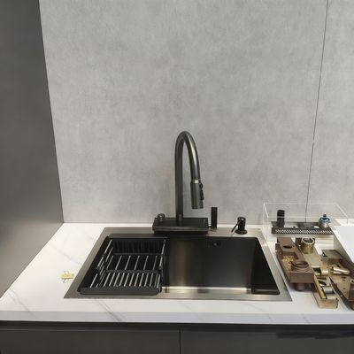 High-Performance Multi-Functional Stainless Steel Kitchen Sink with Customizable Size