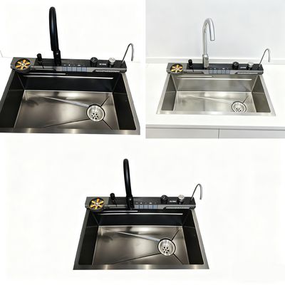 Designer Co-Branded Hand-Brushed Stainless Steel Sink with 304/316 Food Grade Material and 25-30cm Deep Basin