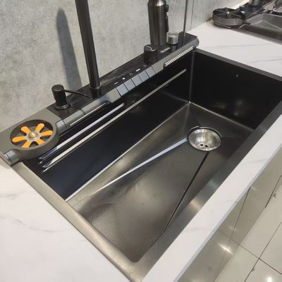 Handmade Stainless Steel Kitchen Sink with Nano Polymer Hydrophilic Antibacterial Coating and Deepened Bowl 250-300mm
