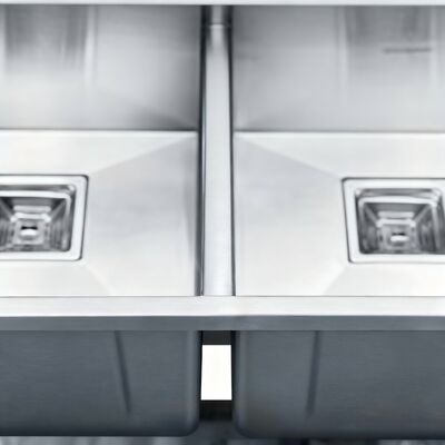 STAR POWER Brushed Double-Bowl Handmade Kitchen Sink in 304 Stainless Steel