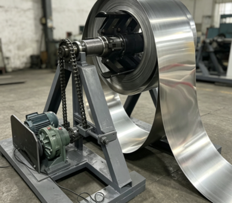 10000kg Heavy Duty Automatic Coil Uncoiler Handler System | Motor Driven Metal Strip Decoiling Equipment For 304 Stainless Steel Sink Panel Production Line