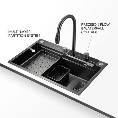 Top Mount / Drop-in Kitchen Sink 304 Stainless Steel Double Bowl Kitchen Sink Matte Surface Top-Mount 600mm 9-Inch Deep Basin | Custom Basin Depth Available | Custom Steel Gauge Available