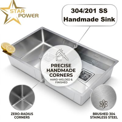 Good price Food-Grade 304 SS Single Bowl Kitchen Sink Brushed Undermount 900mm 250mm Deep Basin online