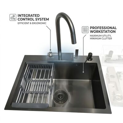 quality Undermount Kitchen Sink 316 Stainless Steel Single Bowl Kitchen Sink Brushed Undermount 800mm 220mm Deep Basin | Custom Basin Depth Available | Custom Steel Gauge Available factory