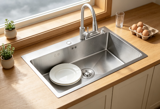 quality 18-Gauge 304 SS Single Bowl Kitchen Sink Brushed Undermount 1000mm 300mm Extra-Deep Basin factory
