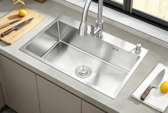 Good price 304 Stainless Steel Kitchen Sink with Gold-Toned Finish and Flush-Mount Design online