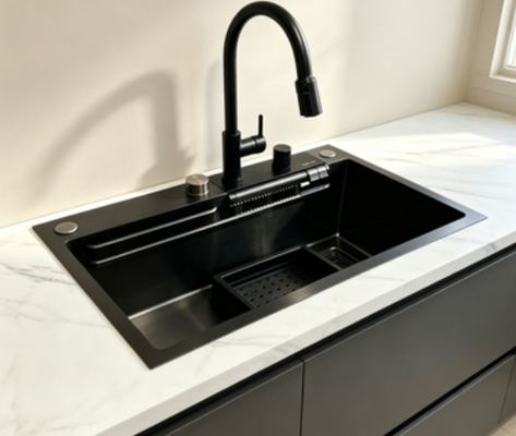 Good price 316 Stainless Steel Chrome Plated Undermount Kitchen Sink 800mm x 220mm Deep Single Bowl online