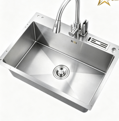 quality SUS304 Stainless Steel Kitchen Sink with Gunmetal PVD Finish and 10-Inch Extra-Deep Basin factory