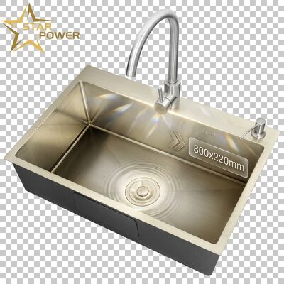 Good price 316 Stainless Steel Chrome Plated Undermount Kitchen Sink 800mm x 220mm Deep Single Bowl online
