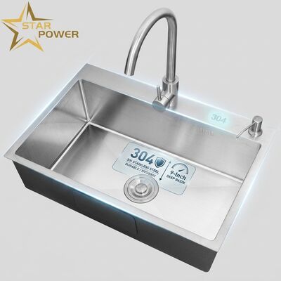 Good price 304 Stainless Steel Kitchen Sink with Chrome Plated Finish and 9-Inch Deep Undermount Sink online
