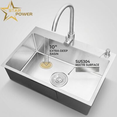 Good price SUS304 Stainless Steel Double Bowl Kitchen Sink with Matte Surface and 10-Inch Extra-Deep Basin online