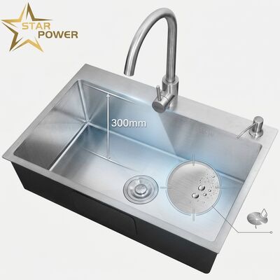 Good price Top Mount / Drop-in Kitchen Sink 18-Gauge 304 SS Equal Double Bowl Kitchen Sink Nano-Coated Drop-In 1000mm 300mm Extra-Deep Basin | Custom Basin Depth Available | Custom Steel Gauge Available online