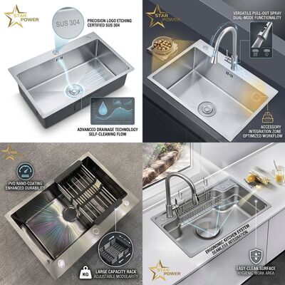 Good price Drop-in 304 Stainless Steel Double Bowl Kitchen Sink 33x22 Inch, 50/50 Split, Built-in Drainboard And Strainer online