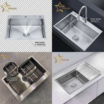 Good price 304 Stainless Steel Undermount Bar Prep Kitchen Sink 15x15 Inch, Commercial Grade 18 Gauge, Fast Drain X Groove online