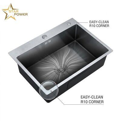 Good price 16 Gauge 304 Stainless Steel Deep Single Bowl Drop-in Kitchen Sink 30x18 Inch, 10 Inch Basin Depth, Brushed Finish online
