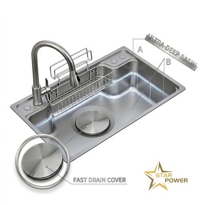 Quality 33x22 Inch Farmhouse Apron Front Kitchen Sink 304 Stainless Steel Handmade Single Bowl 16 Gauge Deep Basin factory