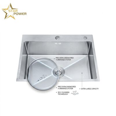 Good price 32 Inch Undermount Single Bowl Kitchen Sink 304 Stainless Steel 16 Gauge Commercial Grade With Drainboard online