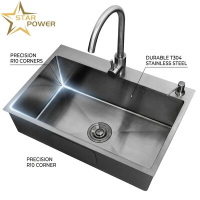 Good price 15 Inch Undermount Bar Prep Kitchen Sink 304 Stainless Steel Single Bowl 22 Gauge Round With Accessories online