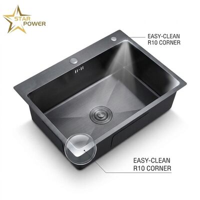 Good price 16 Gauge 304 Stainless Steel Double Bowl Kitchen Sink Drop-in 33x22 Inch 9 Inch Deep Basin Brushed Finish online