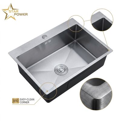 Quality 16 Gauge 304 Stainless Steel Double Bowl Kitchen Sink Undermount 33x22 Inch 9 Inch Deep Basin Brushed Finish factory